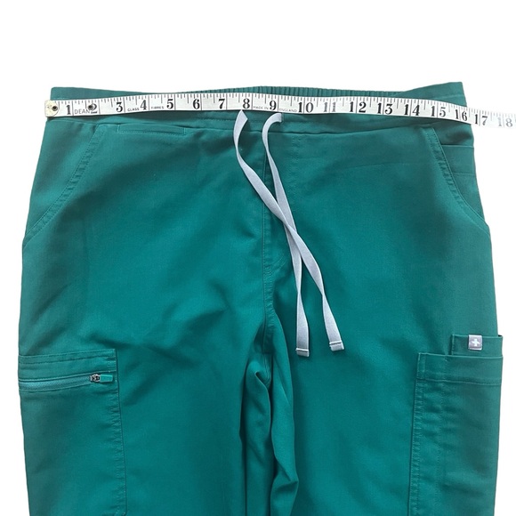 FIGS Yola Skinny Straight Leg Scrub Pants Jade Green - Picture 7 of 8